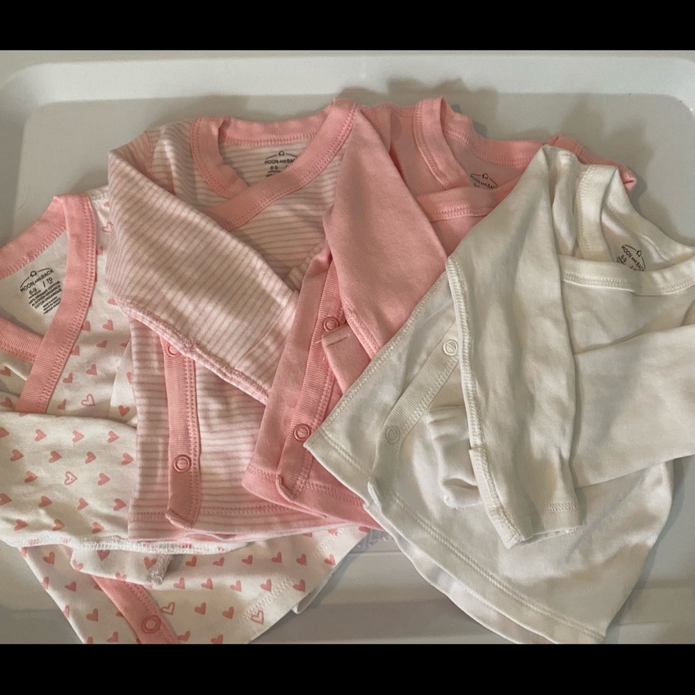 4pk Girls Tunic Snap Shirts Size 6-9m